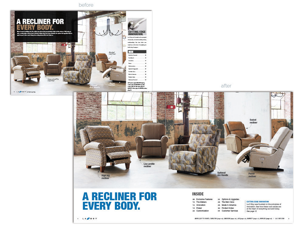 La-Z-Boy Catalog Refresh TOC